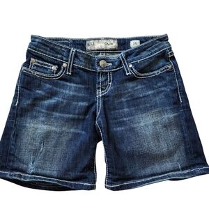 BKE Stella Lightly Distressed Jean Shorts Sz 25